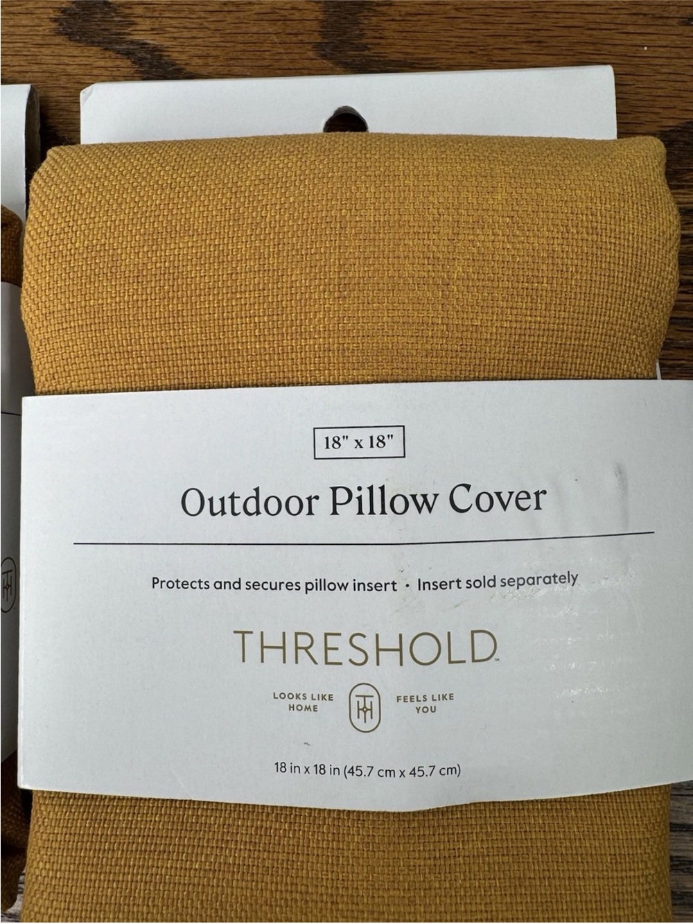 Threshold ~ Outdoor Pillow Cover ~
Gold ~ 18" × 18" ~ 100% Polyester ~ Pair - Picture 3 of 8